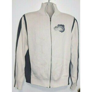 GUESS sweater, men's size XXL SIZE RUNS SMALL beige & gray cotton heavier weight